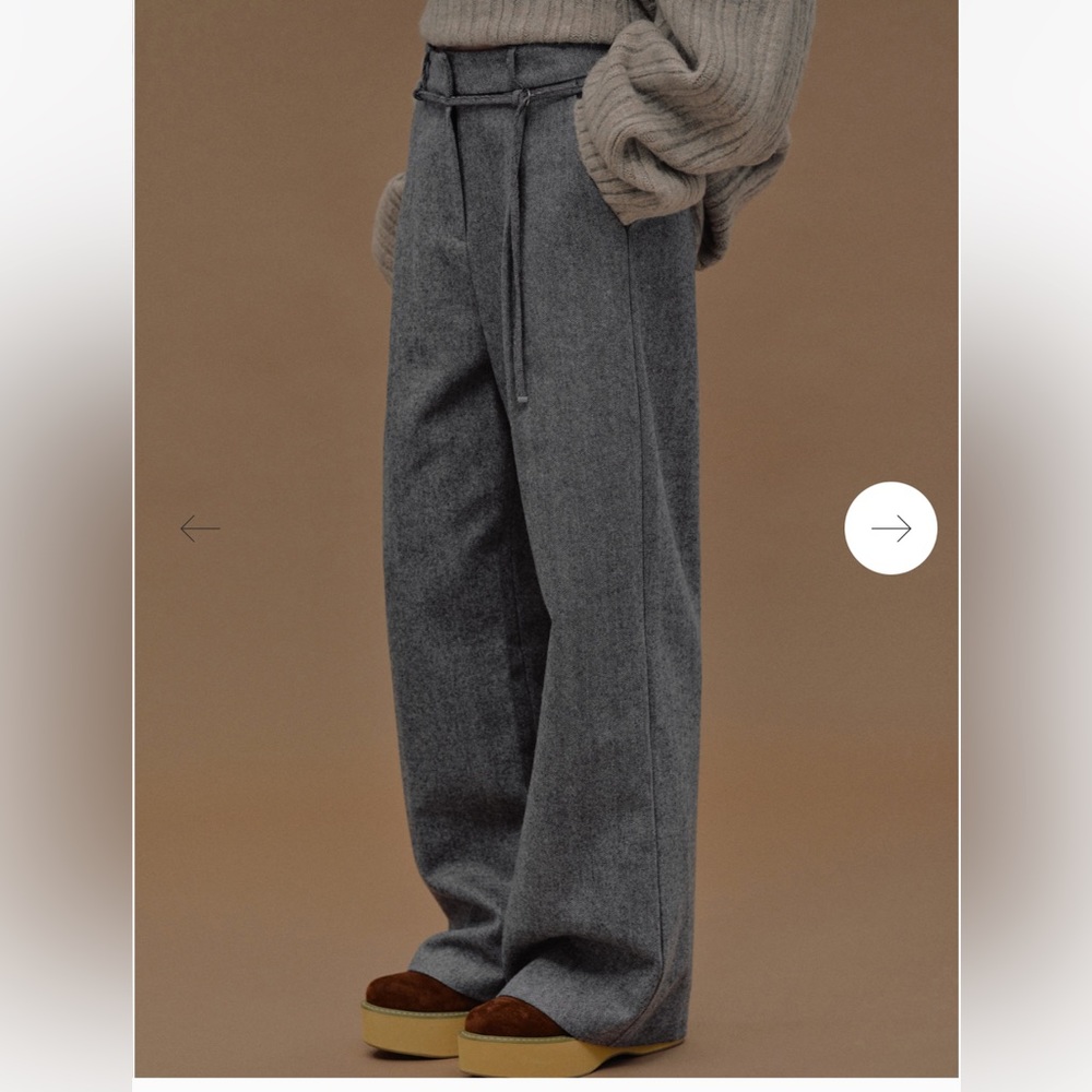 Source Unknown Belted herringbone trouser - Picture 2 of 6